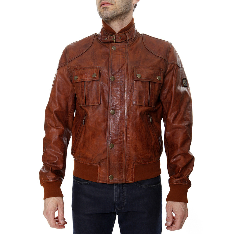 Veste Cuir Belstaff Homme Marron Pas Cher